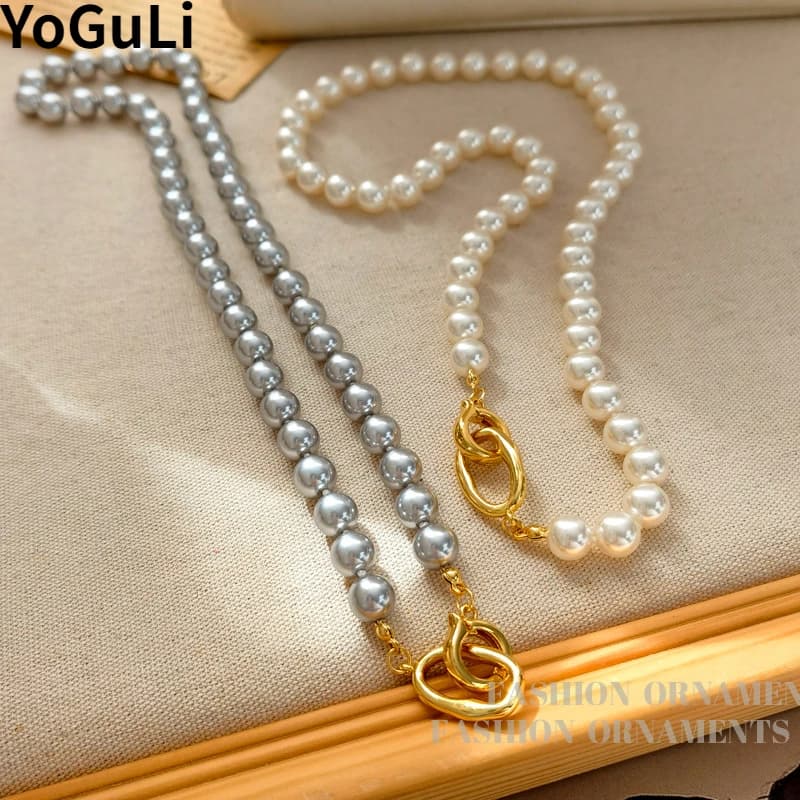 Collier de perles simulées pour femmes, bijoux modernes, tempérament élégant, cadeaux féminins, accessoires de conception simple, tendance, nouveau, 2023