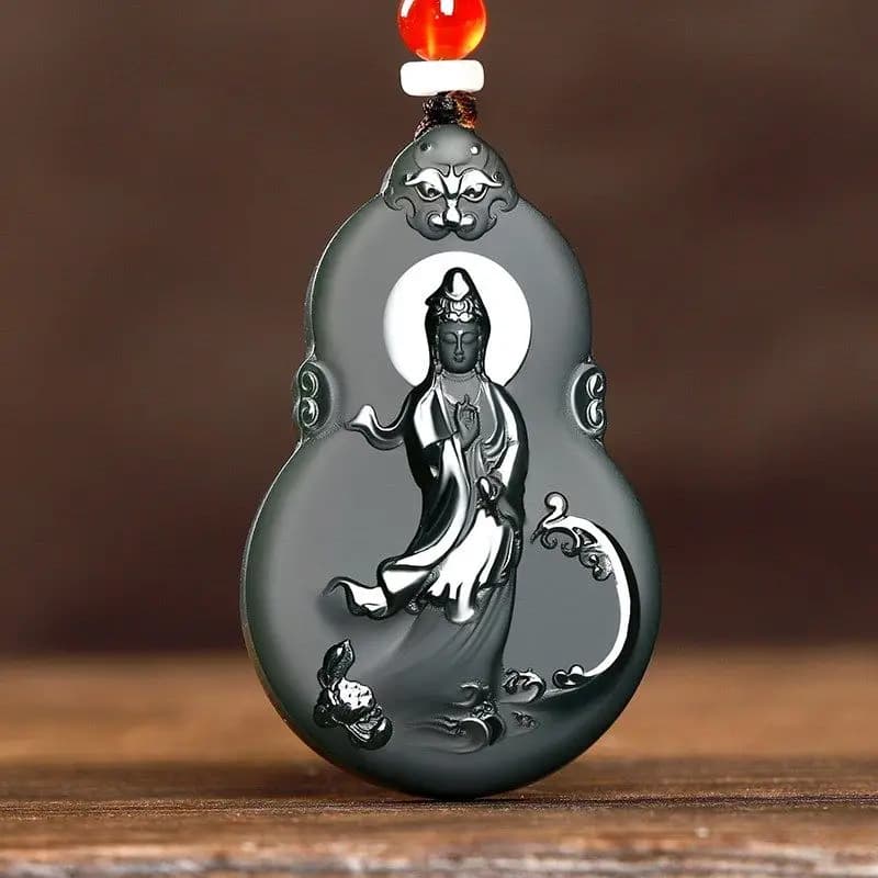 Hetian Jade sculpture Guanyin pendentif authentique Xinjiang Sapa Jade hommes Bodhisattva Fulu porte-bonheur argent Jade breloques bijoux fins