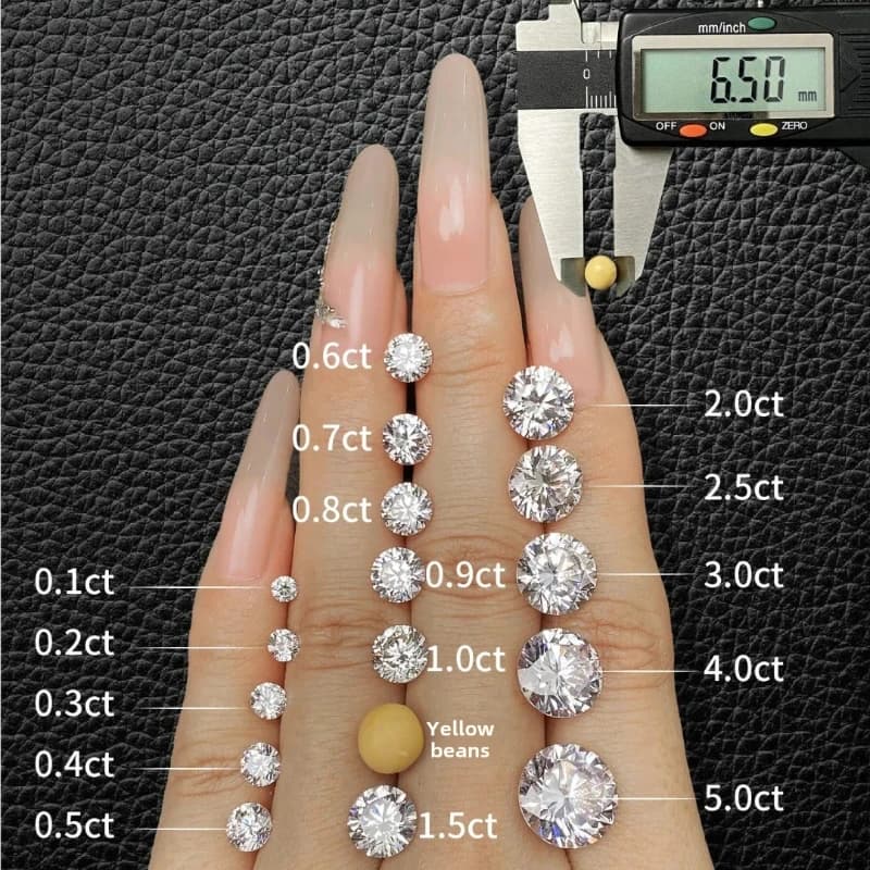 Bijoux Messi avec certificat IGI GIA Diamants ronds cultivés en laboratoire 0,5~0,6ct 0,7~0,8ct 0,8~0,9ct 1~1,1ct 1,5ct 1,6~1,7ct Vente en gros