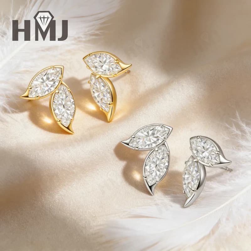 Boucles d'oreilles en moissanite couleur