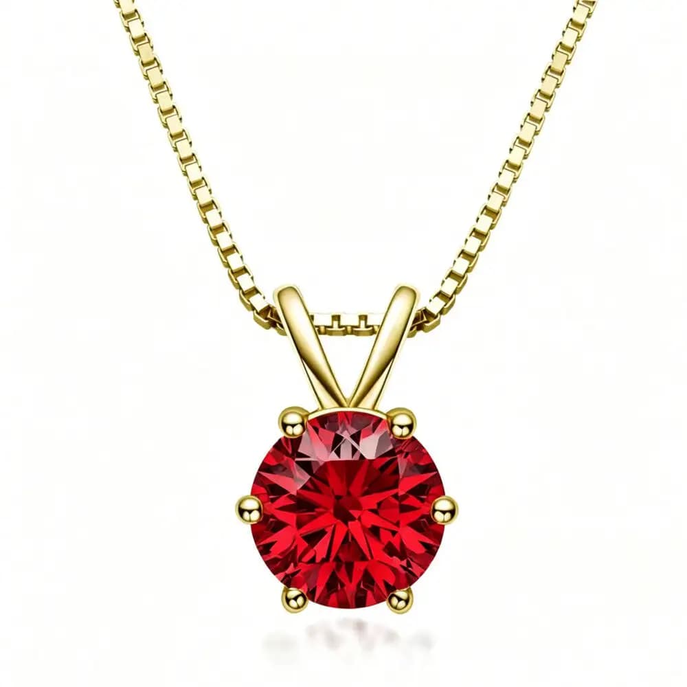 Collier pendentif solitaire rond en argent 925 à six griffes, moissanite multicolore taille ronde D VVS1, cadeau minimaliste, bijoux fins