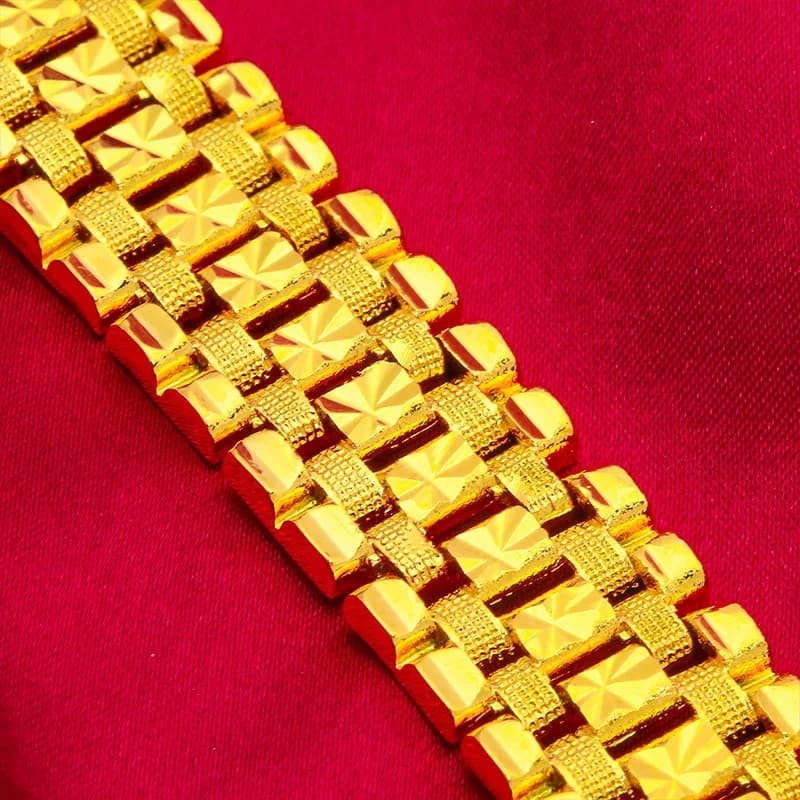 Bracelet populaire en or véritable 24 carats 9999