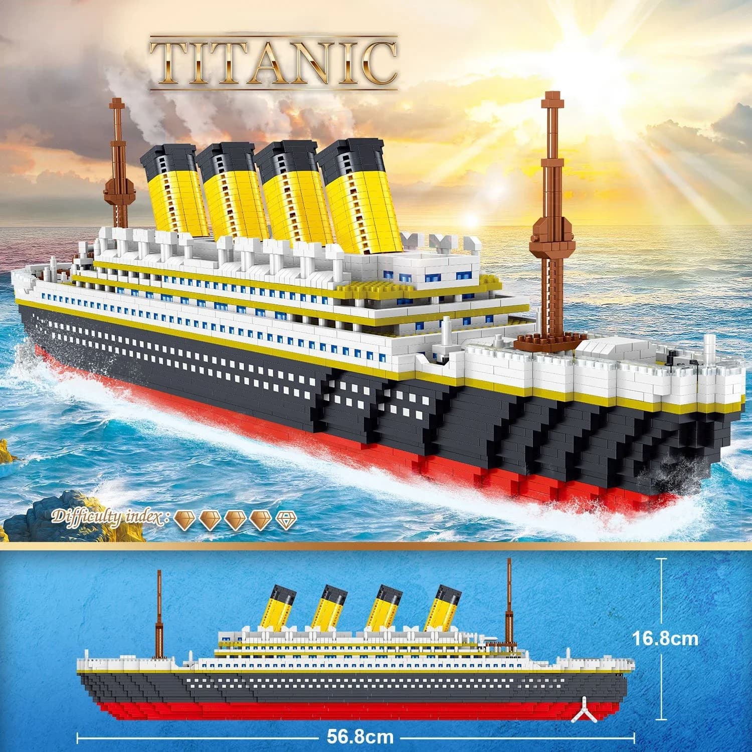 Blocs de construction de modèle de bateau Titanic, film créatif 3D, jouet en brique, bateau de croisière, jouets éducatifs DIY pour cadeaux de noël