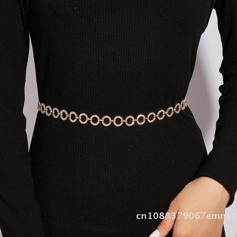 [ZYAS] Ceinture Chaîne de Luxe pour Femme, Bijou de Corps Vintage, Décoration de Robe, Chaînes de Taille, Ceintures Tendance