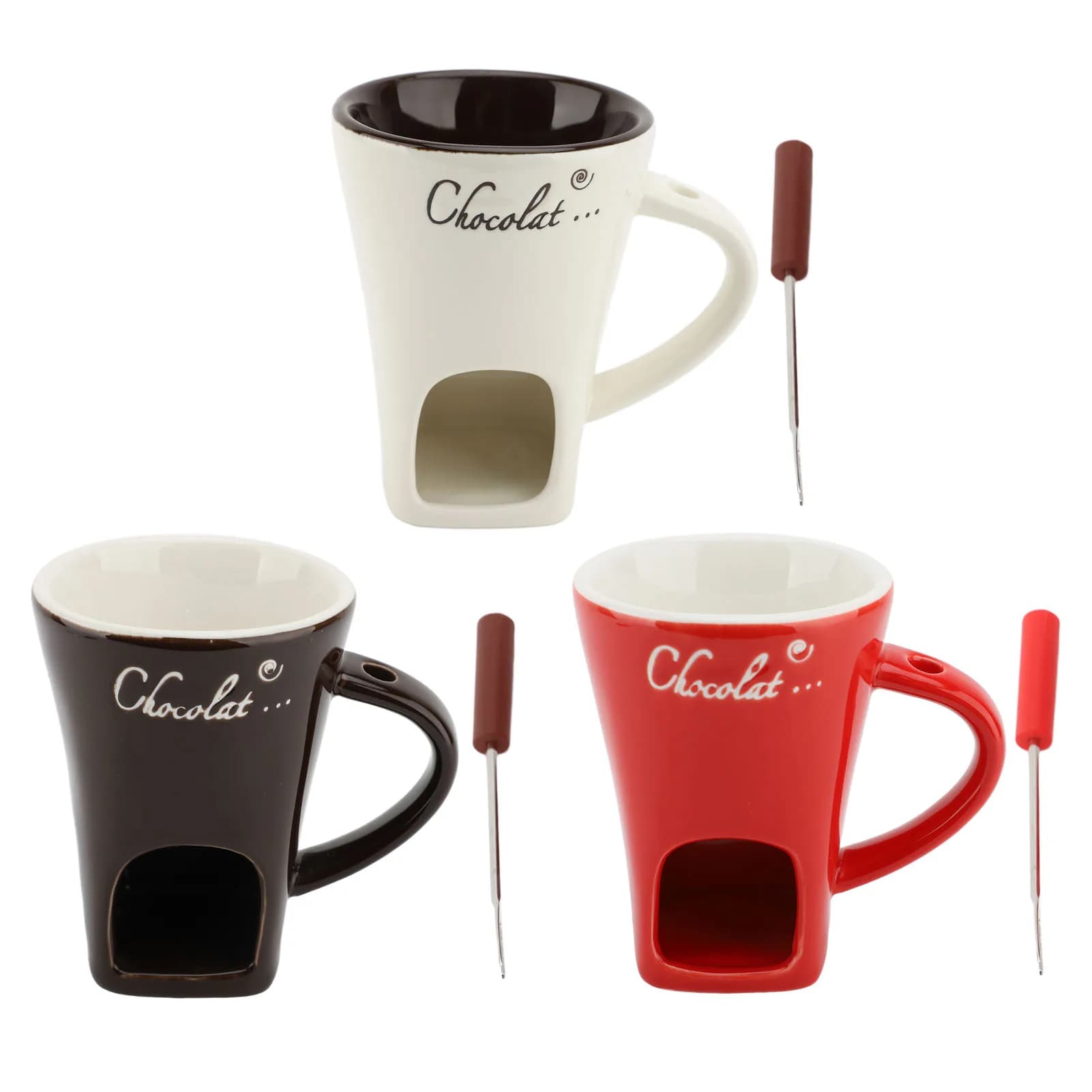 Tasse à Fondue pour fondre le chocolat, Pot chauffant en céramique pour le beurre, fournitures de fusion du chocolat avec fourchette pour la cuisine