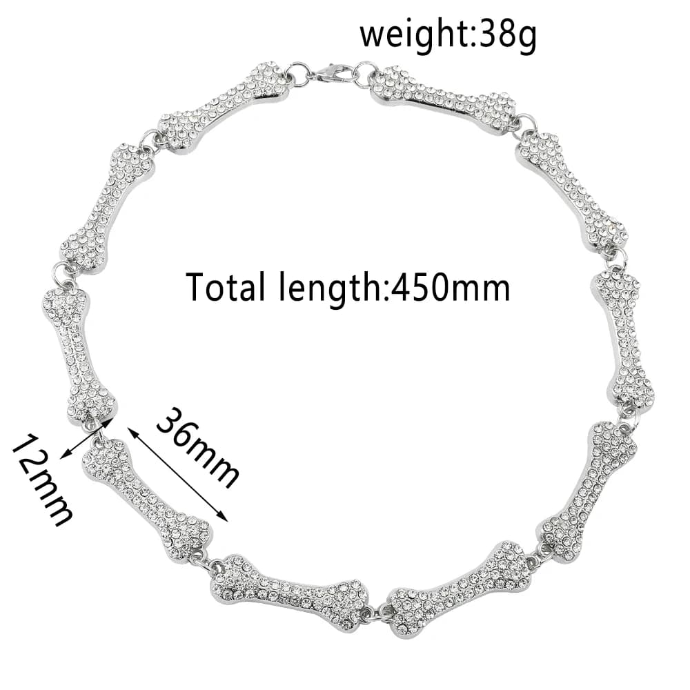 Collier de perles d'os – Pendentif de colonne vertébrale squelette à 10 segments, cadeau de bijoux gothiques pour hommes et femmes, accessoires bohème paresseux