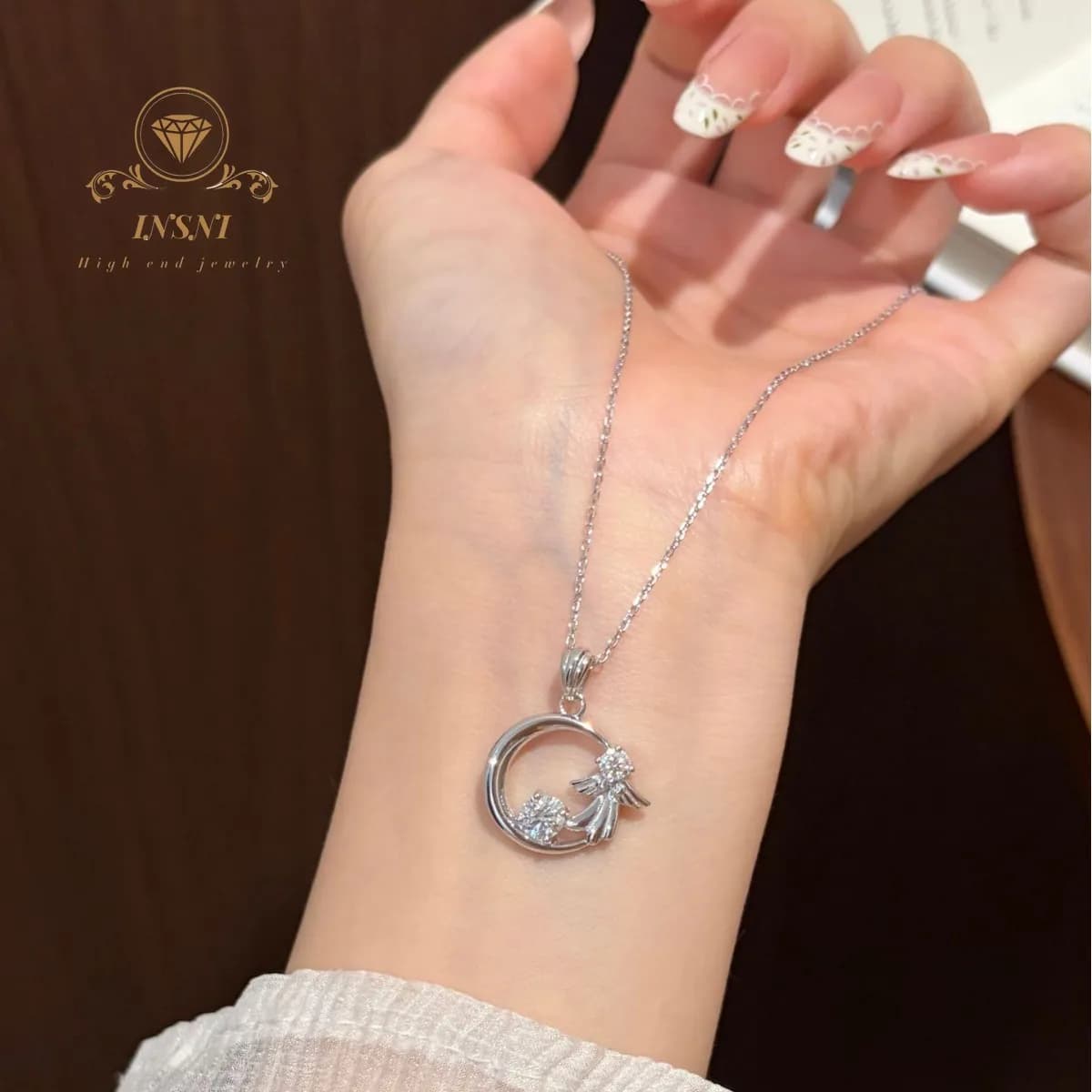 Collier ange gardien en argent sterling S925, pendentif de niche pour femme, chaîne de clavicule, cadeau pour petite amie, luxe léger et abordable