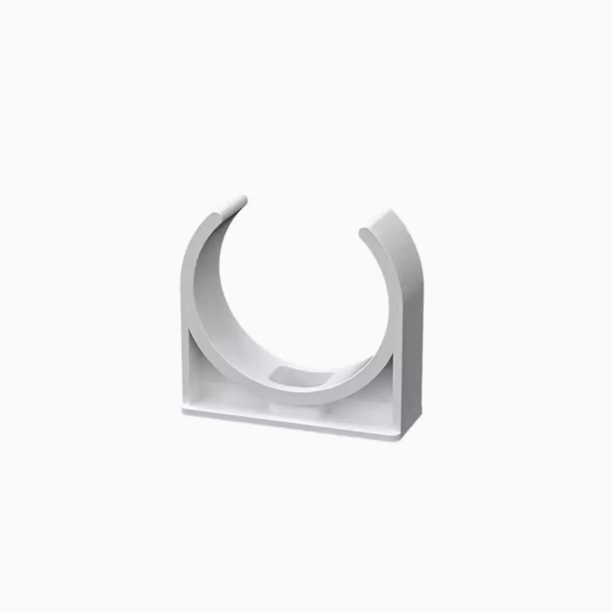 Collier de serrage de tuyau en PVC, raccords de tuyau partenaires en forme de U, clip en plastique, collier de serrage de 1 pouce, collier de serrage de tuyau à pied court blanc, gris, 4 points