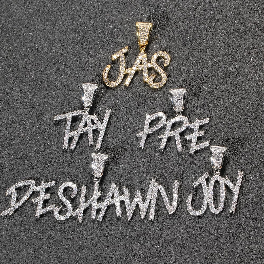 Hip Hop personnalisé nom lettres collier pour hommes une rangée Zircon pierre glacé personnalisé colliers femmes bijoux à bricoler soi-même livraison gratuite