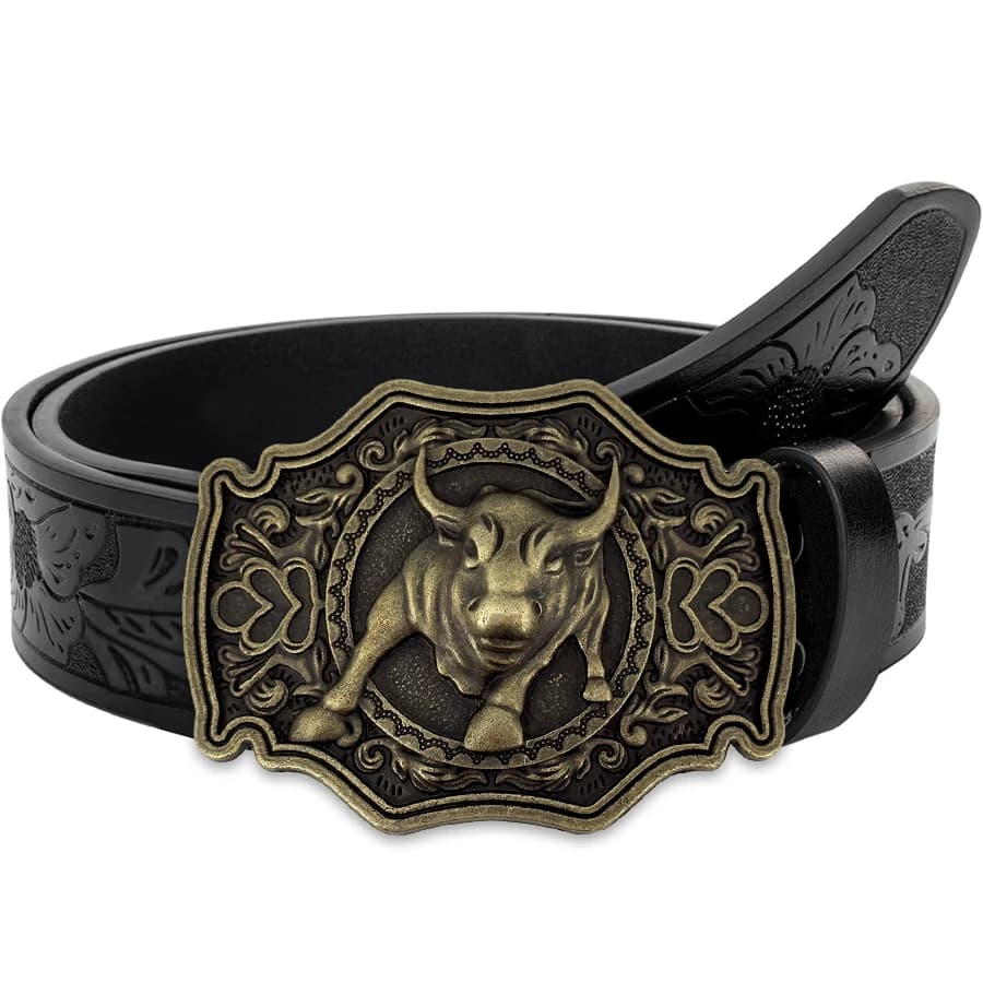 Ceinture de veau dorée, grande plaque sculptée exquise, tête de boucle en alliage pour hommes et femmes, motif irrégulier, fleur sculptée