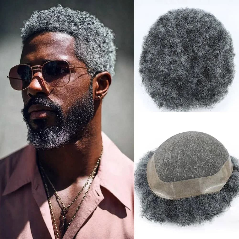 Afro bouclés hommes cheveux prothèse