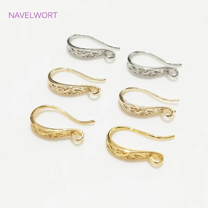 Fil d'oreille aplaté plaqué or 14K avec boucle