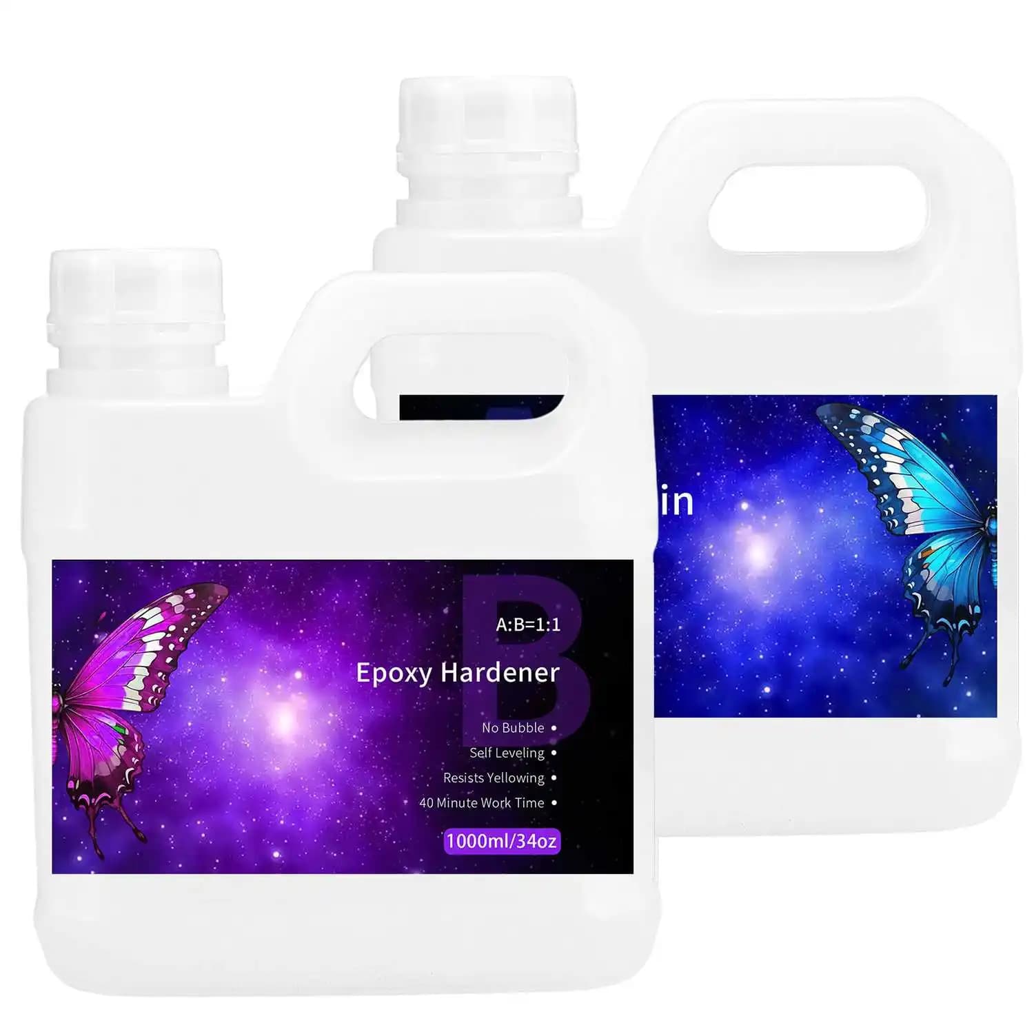 Résine époxy AB 1000 ml/2 l, haute clarté, séchage rapide, haute dureté, fournitures de bricolage pour la fabrication de bijoux en résine