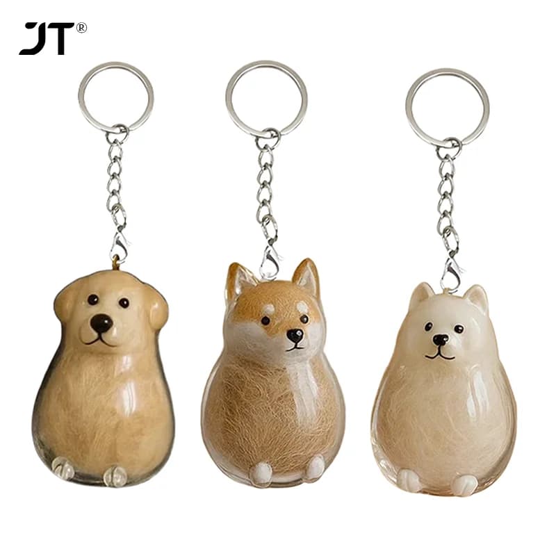 Porte-clés de rangement pour poils de chien, pendentif mignon pour sac, Couple, voiture, bijoux, Collection Souvenir, cadeau, accessoires de décoration
