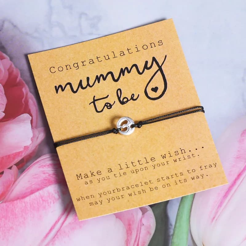 Maman à être souhait Bracelet mignon bébé pied charme attendant