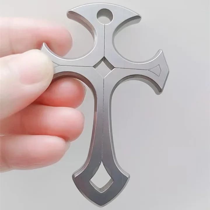 Collier croix multifonctionnel en alliage de titane EDC TC4, outil de pendentif de rupture de fenêtre de voiture, extérieur