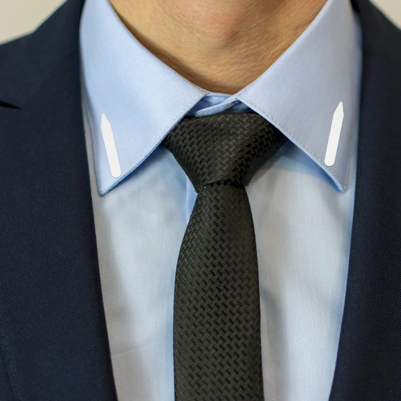 200 pièces raidisseurs de col en plastique reste Inserts blancs col reste chemises col oxygène en 3 tailles accessoire de chemise habillée