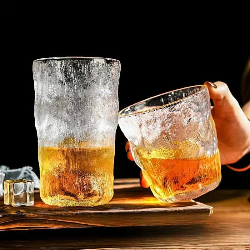 Tasse à Glacier de grande capacité, tasse d'eau en verre domestique, verre à whisky Transparent créatif, jus de thé, boisson, lait, tasse à café, nouveau
