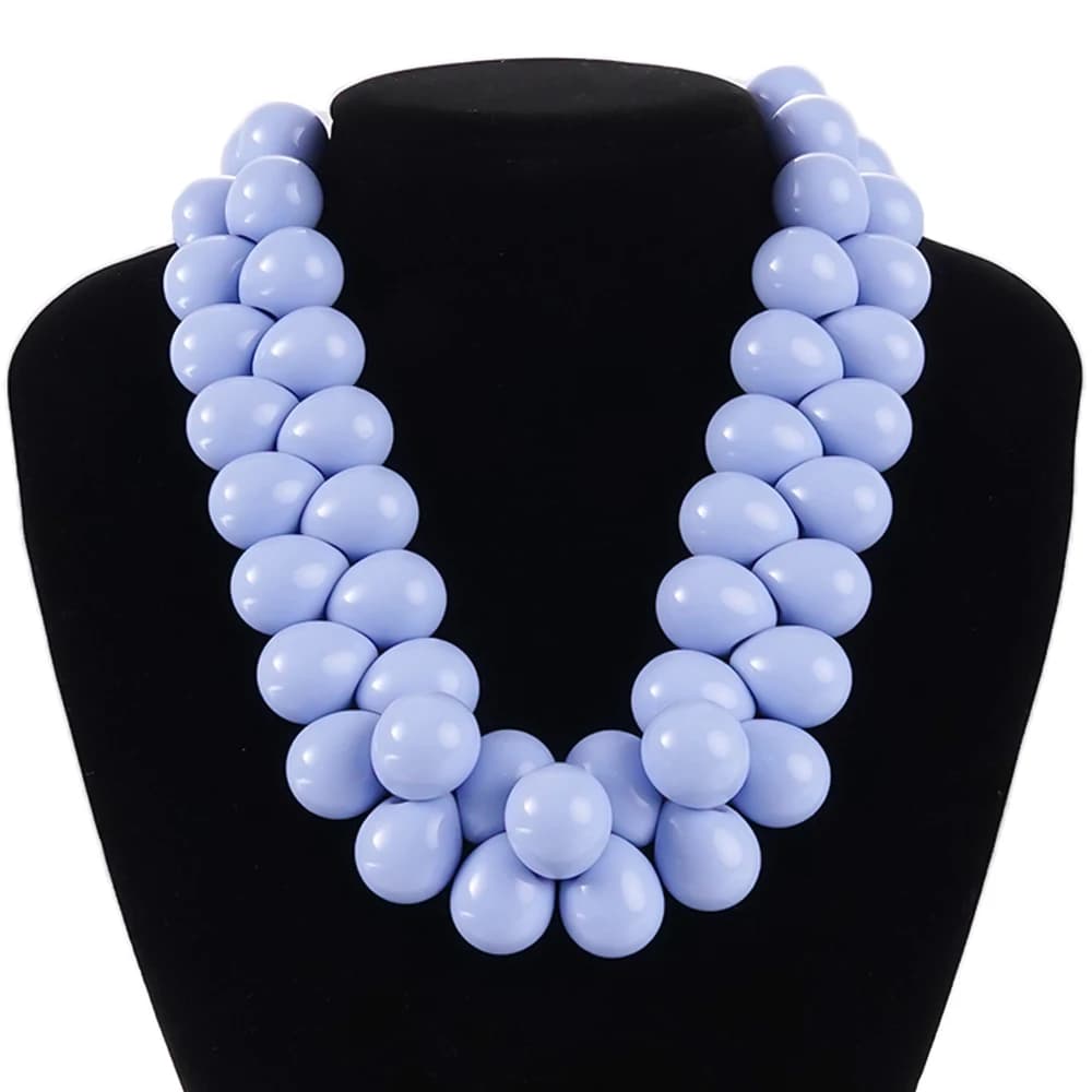 Collier chaîne de perles à grande boule exagérée pour femmes, Vintage, chaîne de clavicule épaisse, bijoux Punk Streetwear, accessoire Bijou