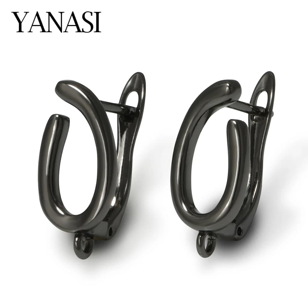 YANASI 1 paire de NOUVEAUX crochets de boucles d'oreilles en 5 couleurs (noir/plaqué or 18 carats) – Accessoires pour la fabrication de bijoux DIY