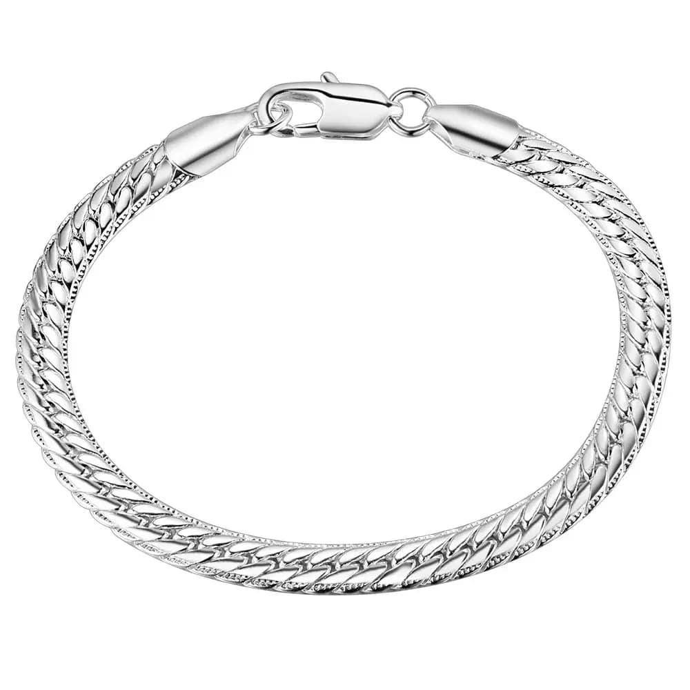 Bracelet en argent regardé 925 pour hommes et femmes, motif tressé, mode JOWedding, fête de fiançailles, cadeau de bijoux, 5mm