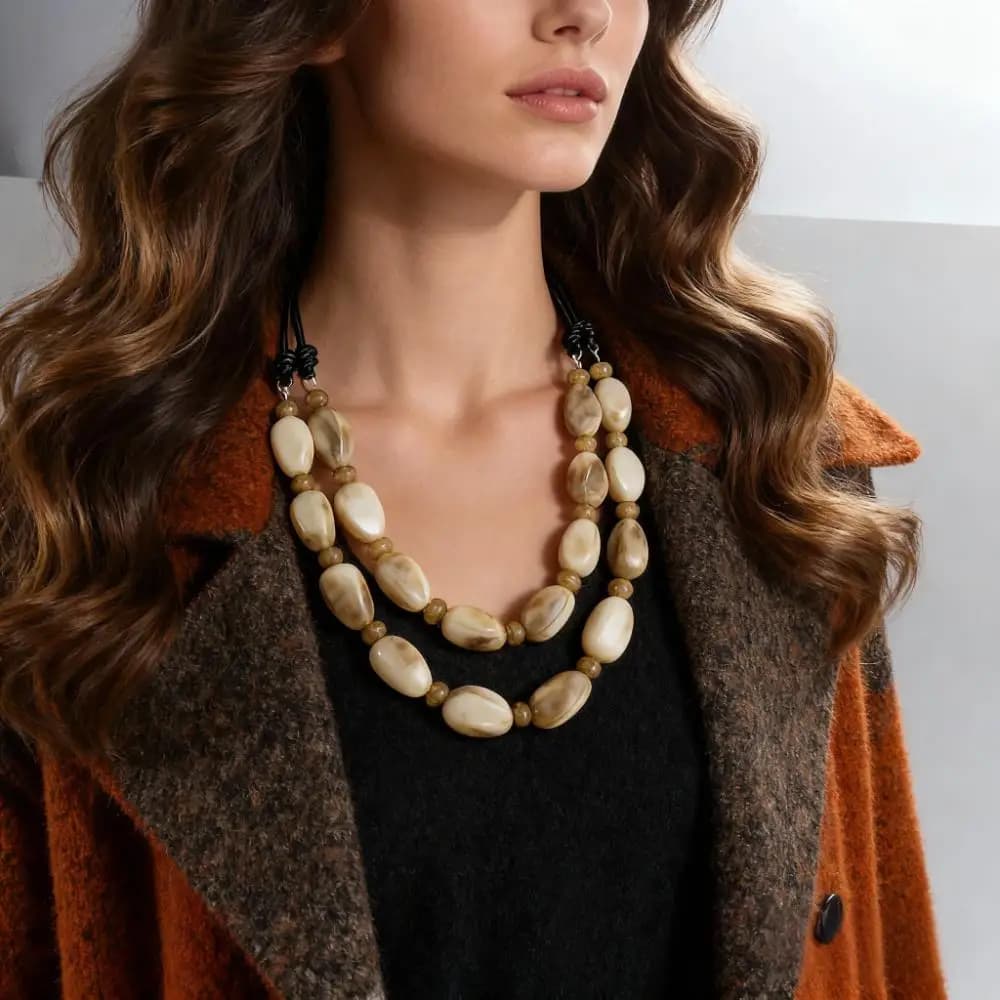 Collier de perles multicouches bohème pour femmes