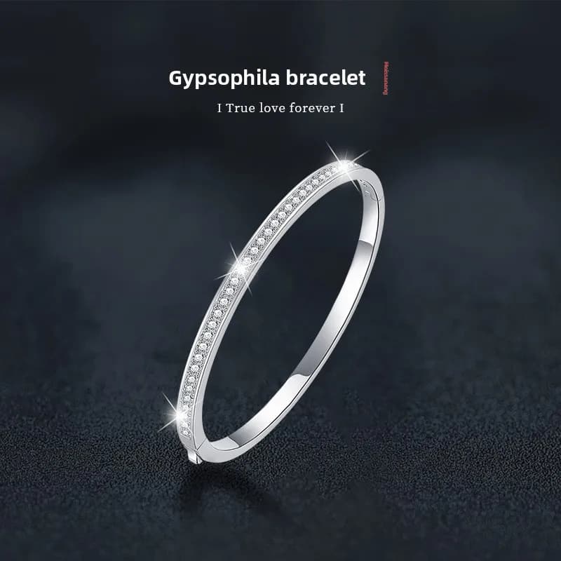 Bracelet élégant en Moissanite à rangée complète en argent sterling S925 – Bijoux uniques et polyvalents