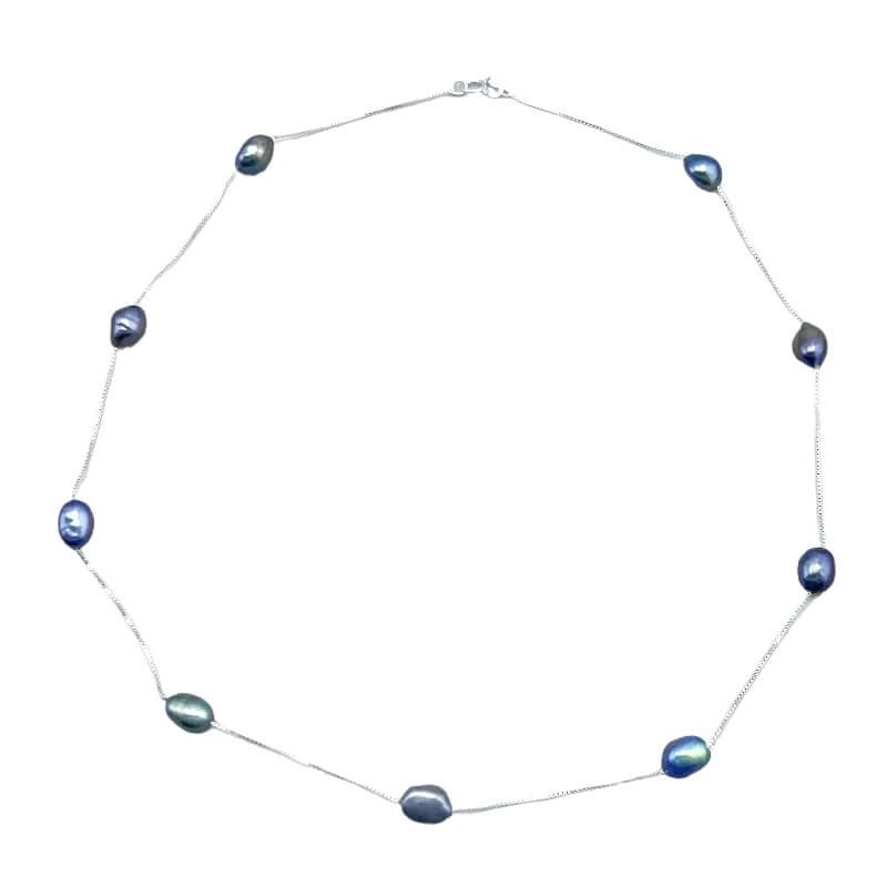 Collier de perles baroques véritables pour femmes, 6-7mm, perles d'eau douce naturelles, ras du cou en argent Sterling 925, bijoux Gfit