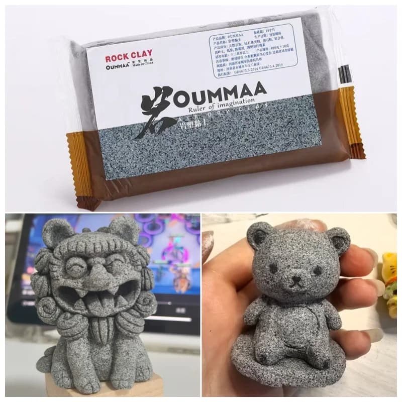 Argile à modeler auto-durcissante 400g pour sculpture, argile à séchage à l'air, texture pierre DIY, matériel pour artisanat fait main