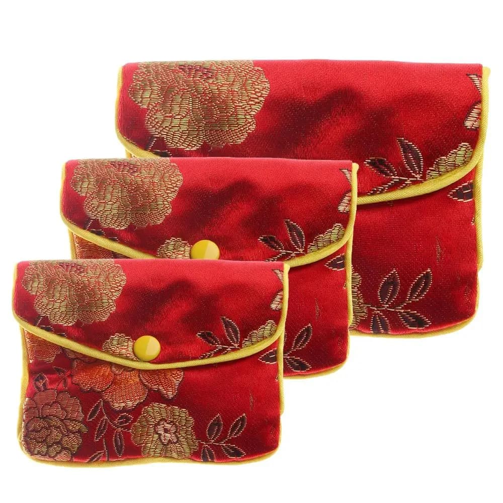 Cadeaux : Collier, Bracelet, Pochette à monnaie en brocart avec boucle chinoise faite main, Sac à bijoux à fermeture à bouton-pression, Sacs à main, Portefeuille, Rangement de bijoux