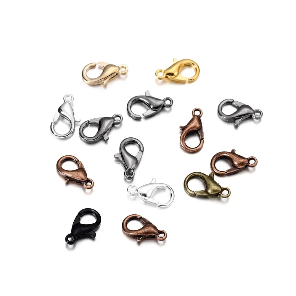 Fermoirs à homard en alliage, 50 pièces/lot, crochets pour la fabrication de bijoux, collier, Bracelet, chaîne, fournitures de travaux manuels, accessoires