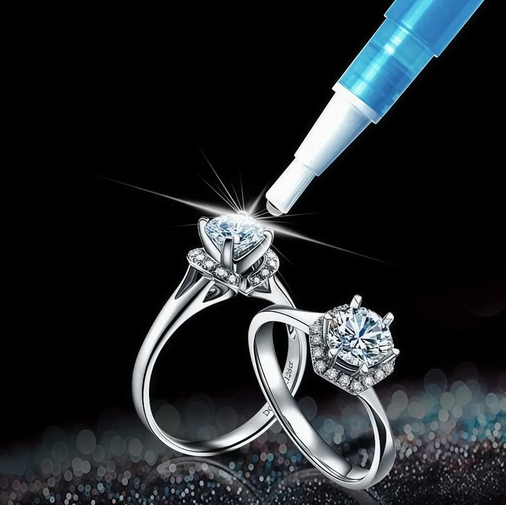 Stylo de polissage pour bijoux - Nettoyant sûr pour bagues en or/argent/diamant/zirconium et entretien des pierres précieuses