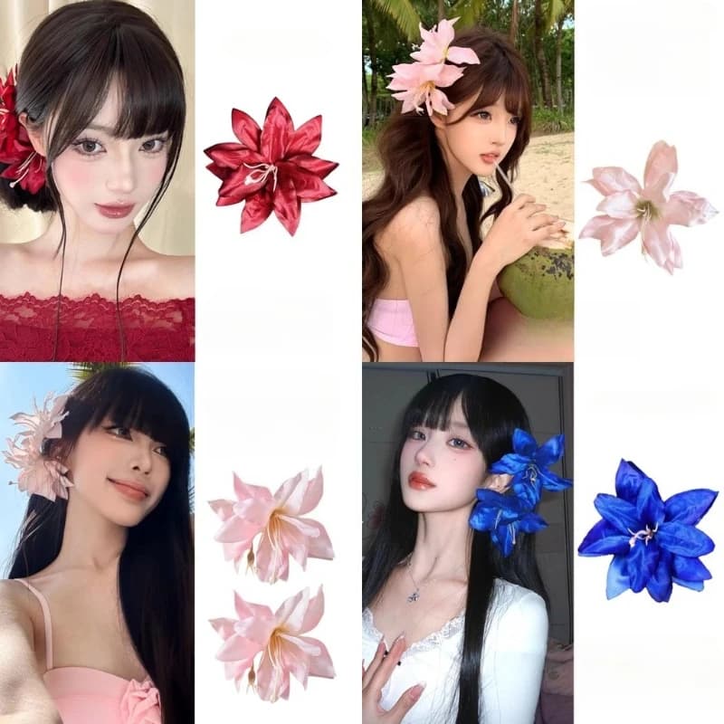 Épingle à cheveux rétro fleur de lys, couvre-chef de saint-valentin pour fille, Clip latéral esthétique, accessoires pour cheveux, pince à cheveux florale artificielle, cadeau de Festival