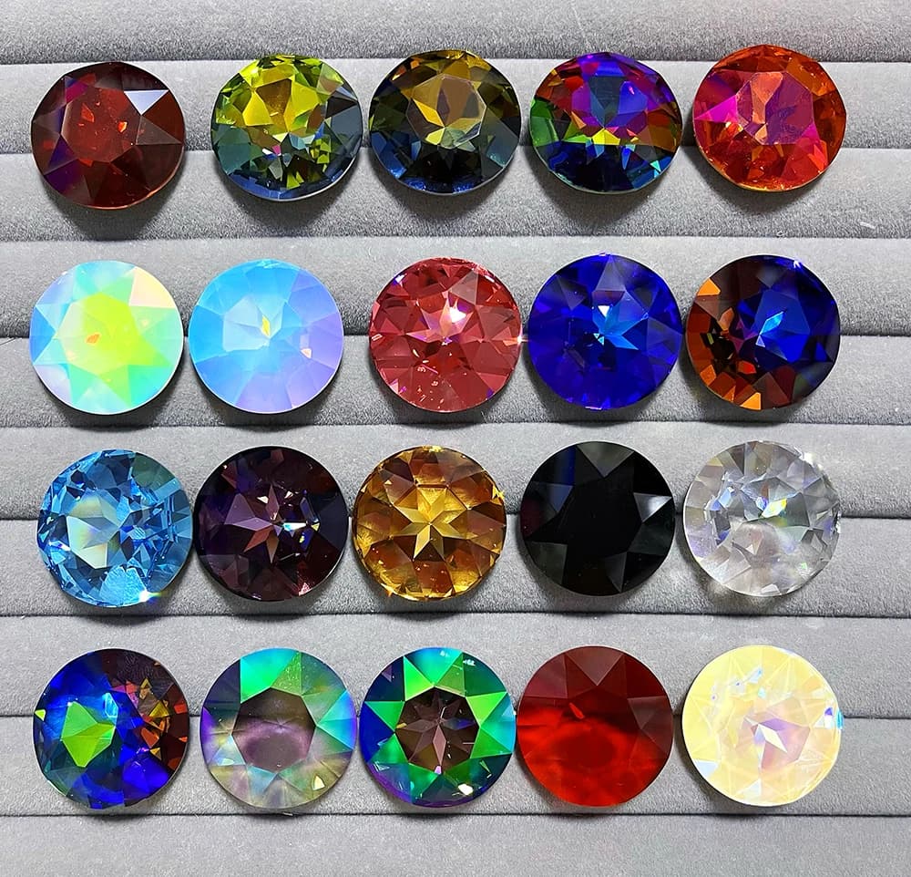 Grand strass rond en pierres précieuses 6A SW 27mm, pour l'artisanat, fleur en cristal Rivoli, bricolage, bijoux en cristal, accessoires de vêtement