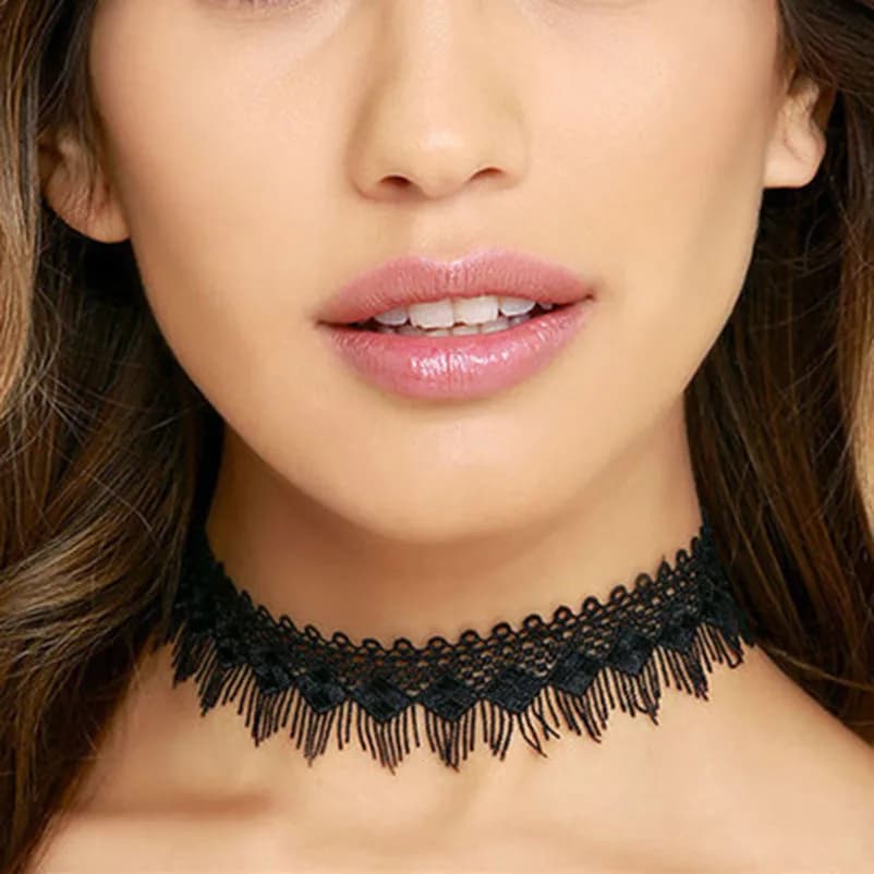 Mode nouveau collier en dentelle noir blanc collier femme clavicule tour de cou filles fête d'anniversaire cou décor collier court