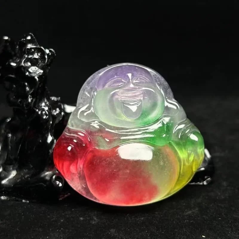 Amulette Maitreya sculptée sur glace, bijoux exquis pour femmes