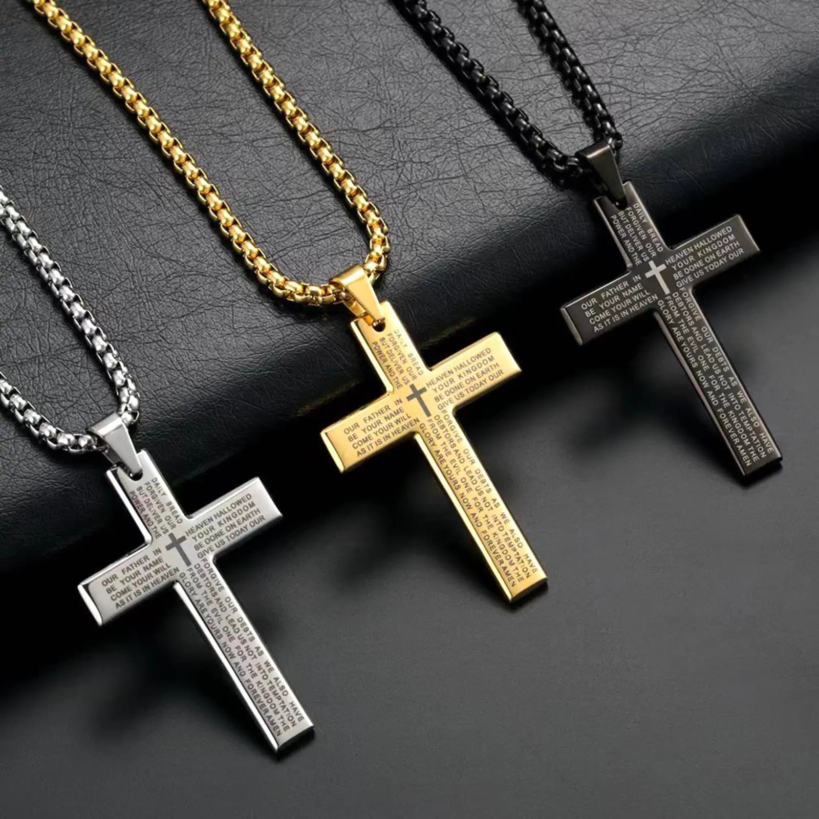 Collier pendentif croix de la Bible chrétienne pour femmes et hommes
