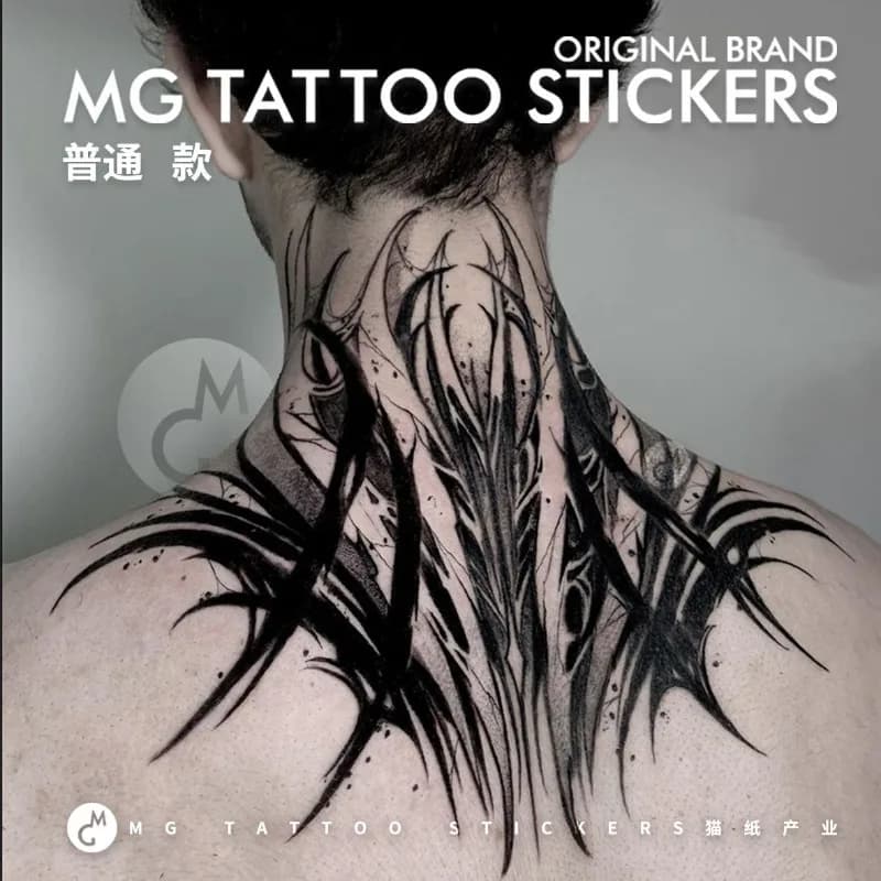 Goth tatouage temporaire durable faux tatouage pour femme homme tatouages Sexy cou Tatoo autocollant Punk Art Tatuajes Temporales étanche