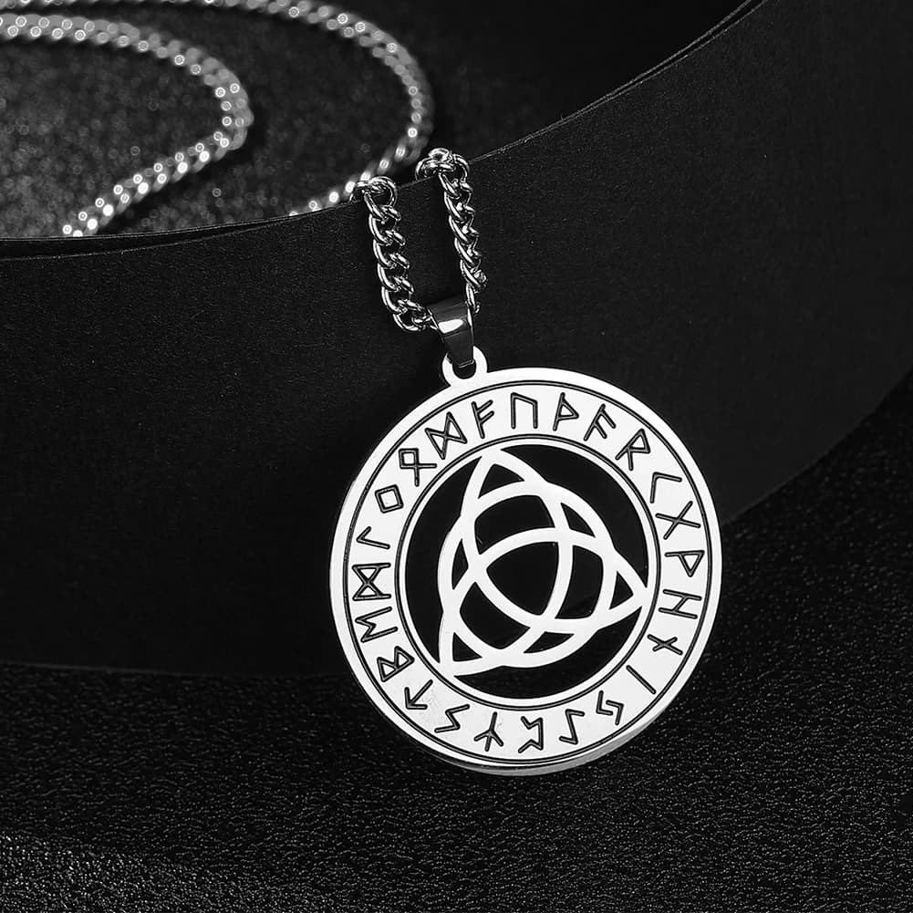 LIKGREAT Trinity Triquetra noeud Viking pendentif collier Nodic Rune amulette acier inoxydable celtique noeud charme Vintage bijoux