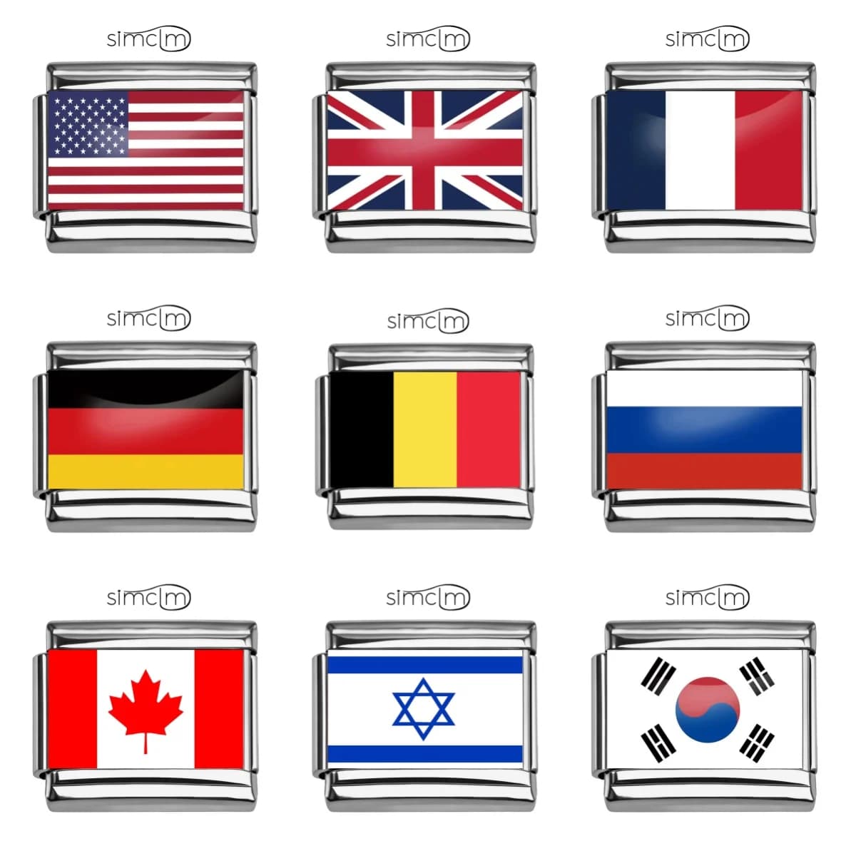 Différents pays drapeaux nationaux du monde Bracelet Module