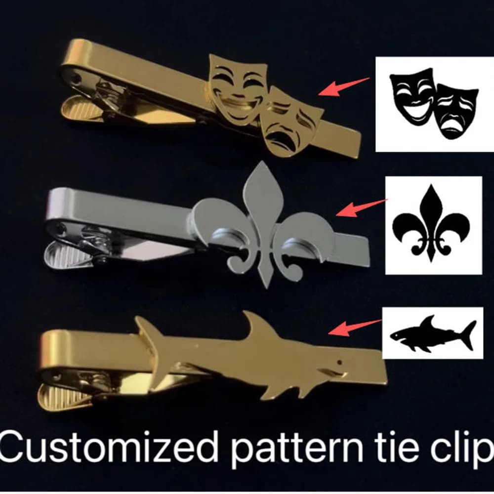 Accessoires de costume personnalisés pour hommes, motifs sur mesure, pinces à cravate, bijoux de mariage, accessoires de cravate, cadeaux pour hommes