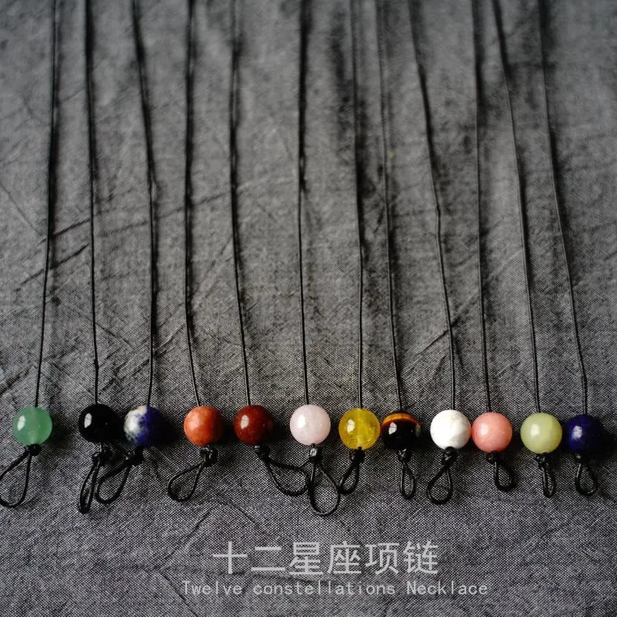 Collier du zodiaque en pierre naturelle pour étudiants