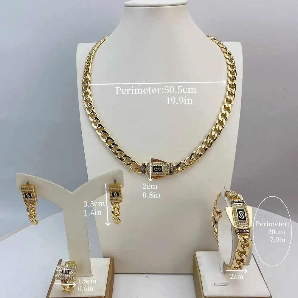 Ensemble de bijoux plaqués or de dubaï, grande chaîne, Style à la mode, collier pour femmes, cadeaux pour maman, offre spéciale, FHK22585
