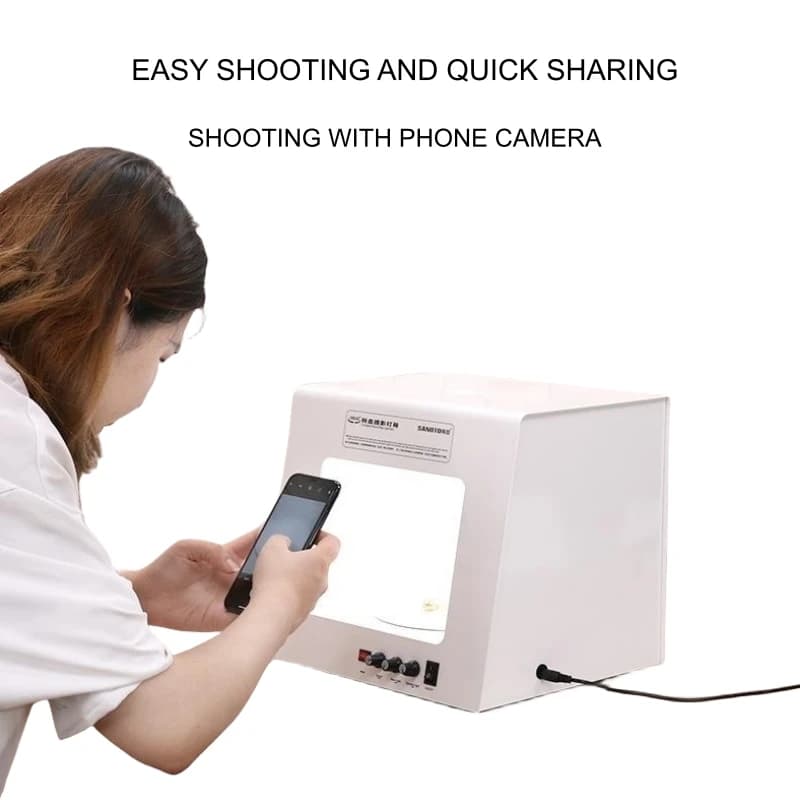 Kit de boîte à lumière professionnelle pour photographie de bijoux avec 360 ° Table rotative électrique
