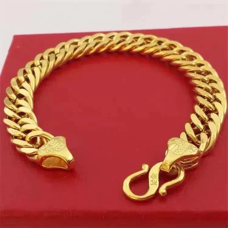 Bracelet pour homme plaqué or, style vietnamien, bijoux tendance, vente directe en gros par lots, usine e-commerce, diffusion en direct