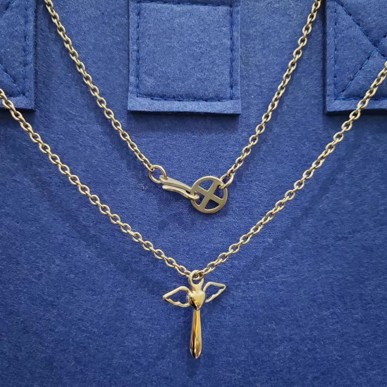 Collier pendentif ange panoramique en titane véritable, cadeaux d'anniversaire et de Noël