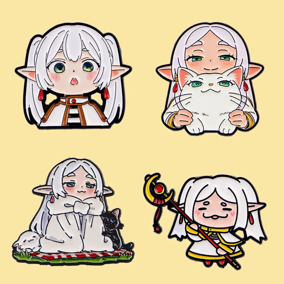 Lot de 1 à 4 épingles en émail mignonnes