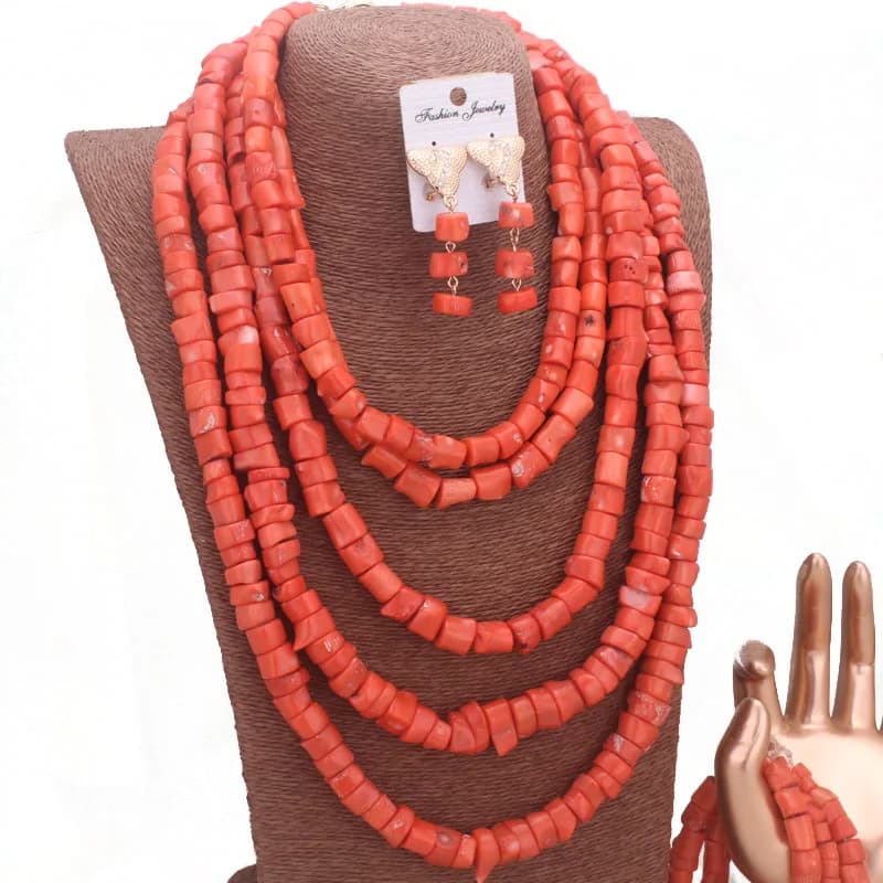 Dudo-Ensemble de bijoux en perles avec collier, bracelet et boucles d'oreilles, lieux naturels, 5 couches, 8-14mm