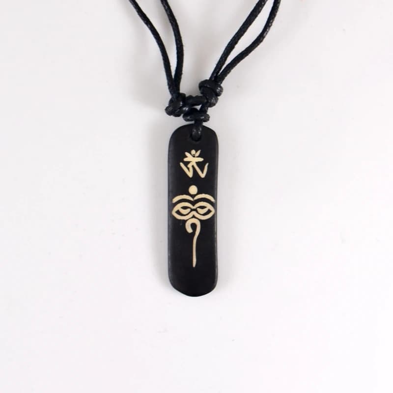 Collier pendentif en os de yak, œil de dieu, œil de ciel, amulette, cadeau porte-bonheur, Totem Tribal, bijoux à la mode