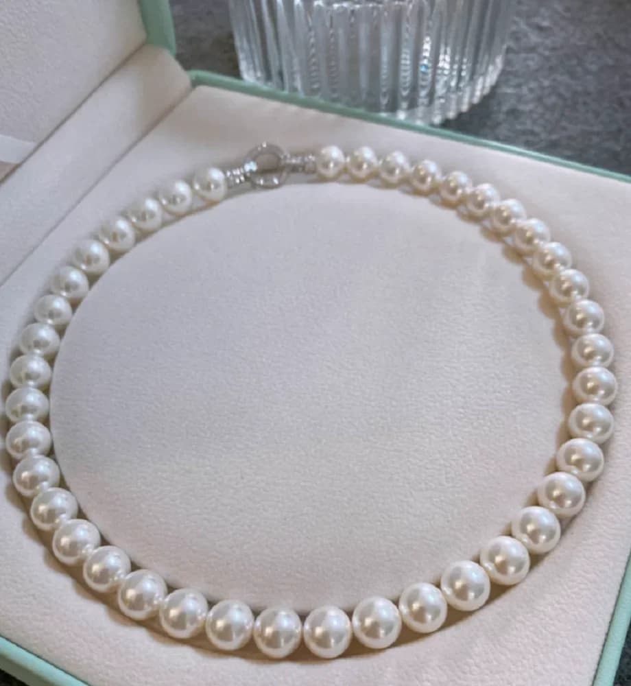 Magnifique collier de perles naturelles blanches Akoya rondes naturelles AAAA + 9-10mm 10-11mm 18 pouces + même ensemble de boucles d'oreilles, 925s